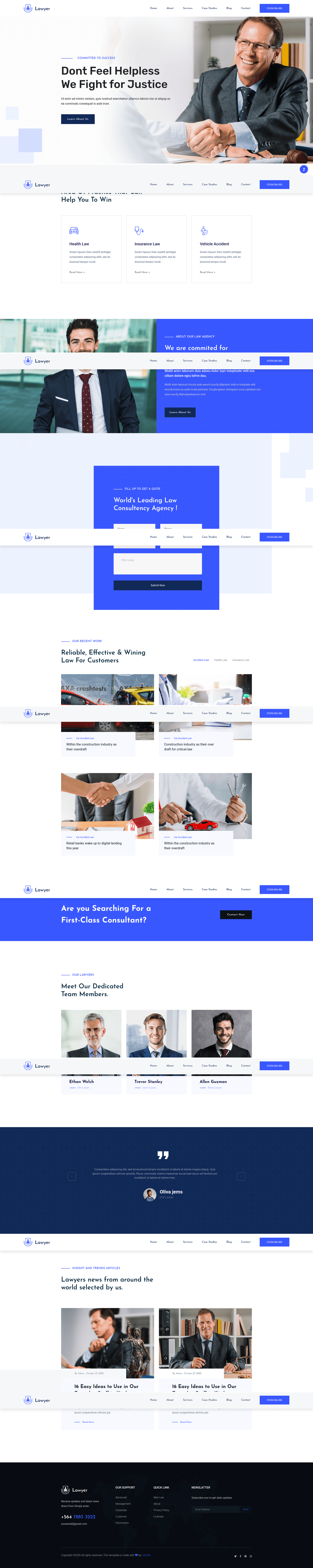 screenshot of TheLawyer on template0.com