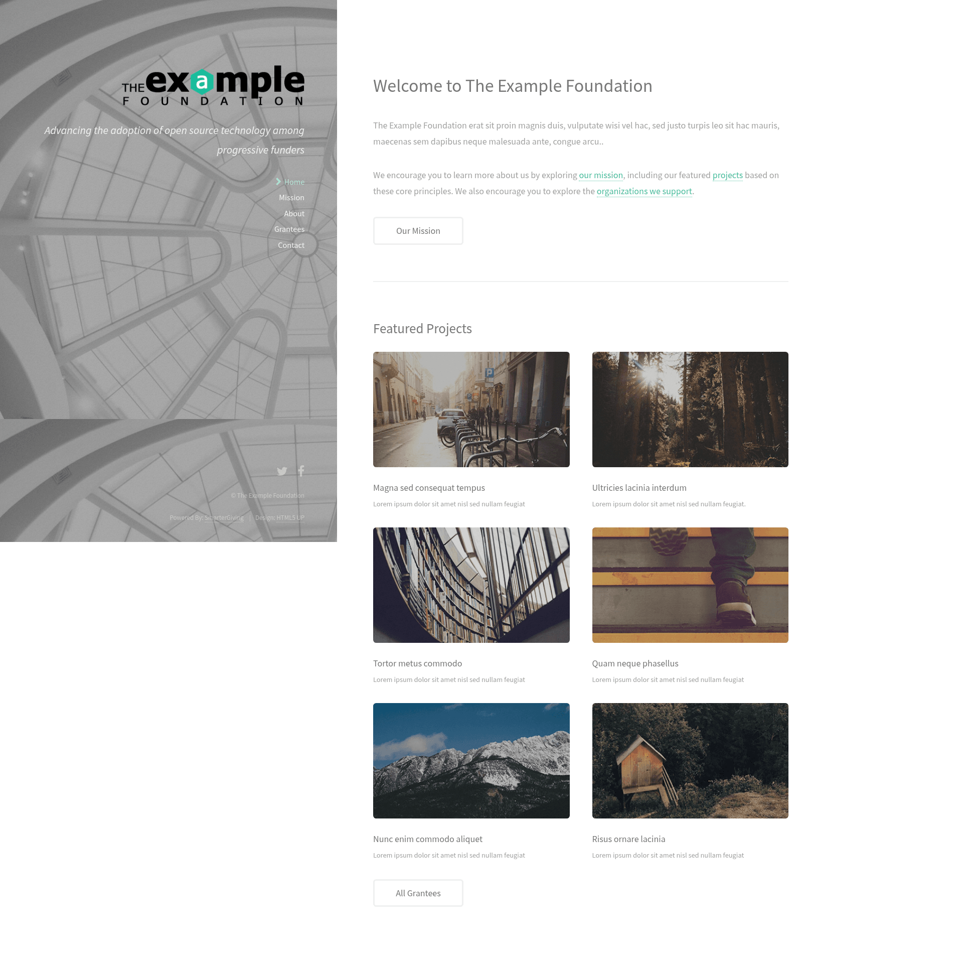 screenshot of Foundation Website Template on template0.com