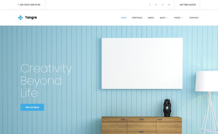 Image for Tangre – Free Bootstrap creative business agency website template on template0.com
