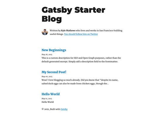 Image for Gatsby Starter Blog on template0.com