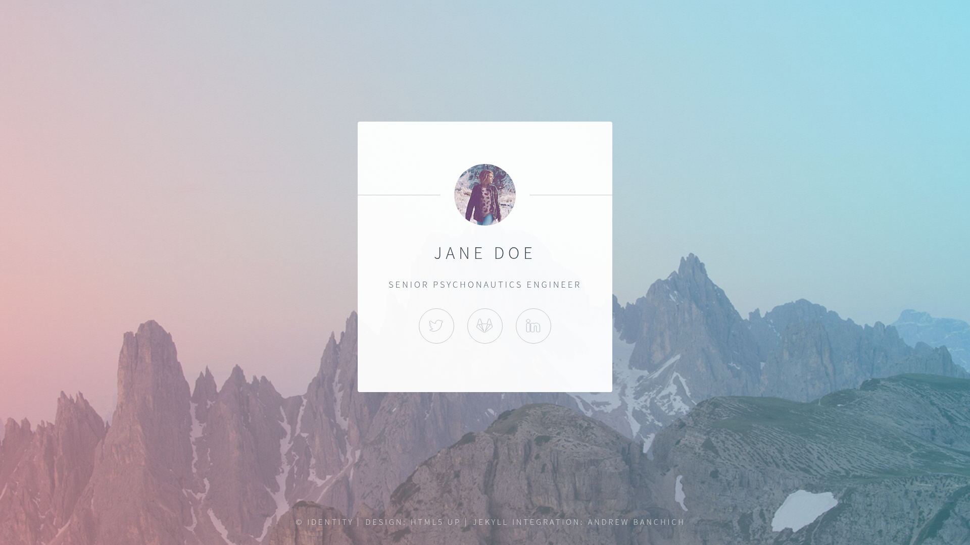 screenshot of Identity Jekyll Theme on template0.com