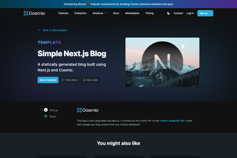 Image for Simple React Blog on template0.com Image for Simple React Blog on template0.com