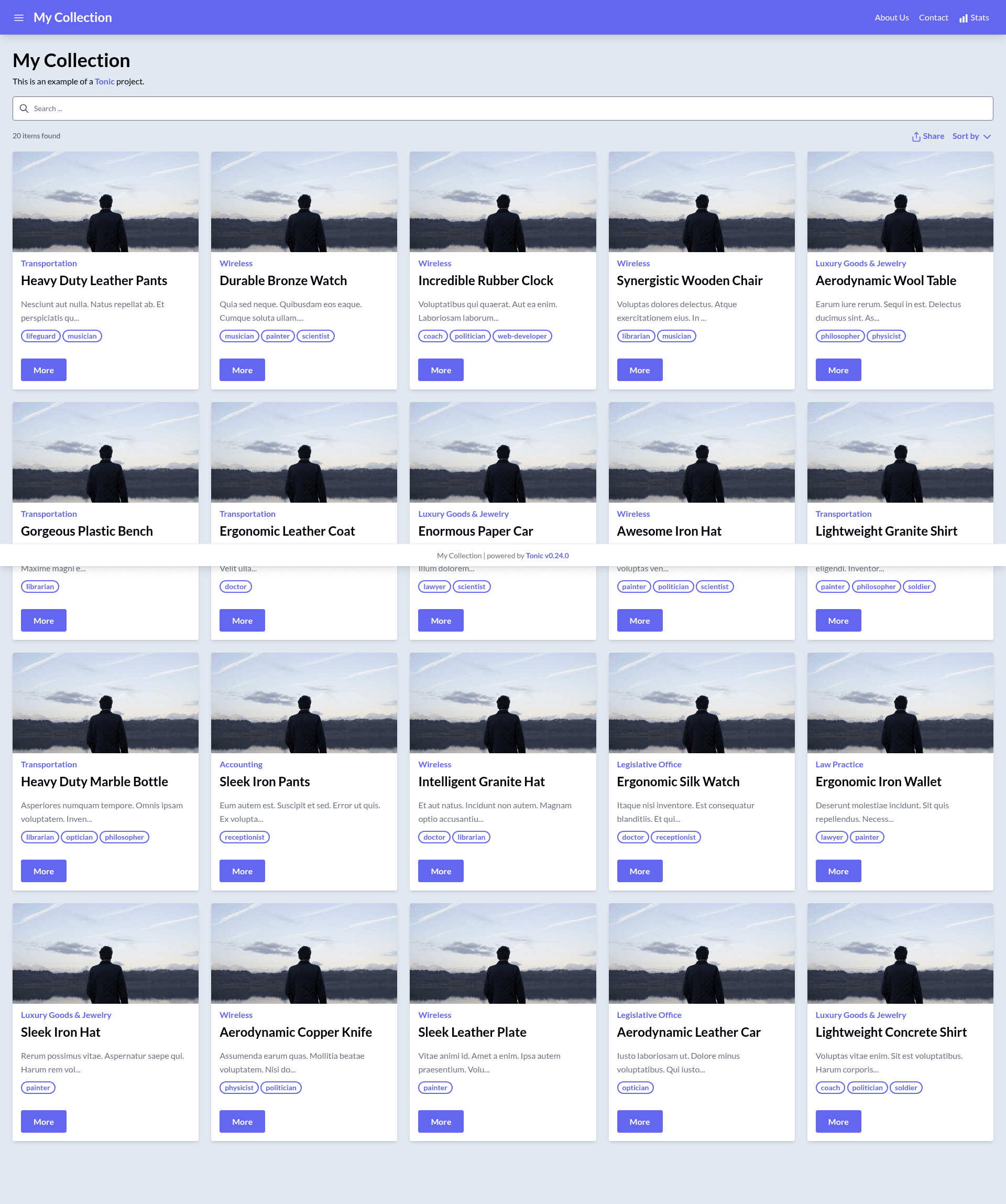screenshot of Tonic on template0.com