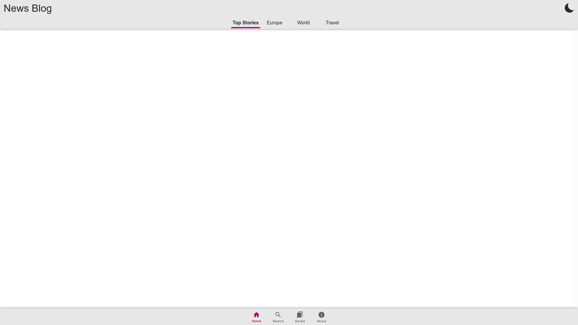 screenshot of News Blog on template0.com