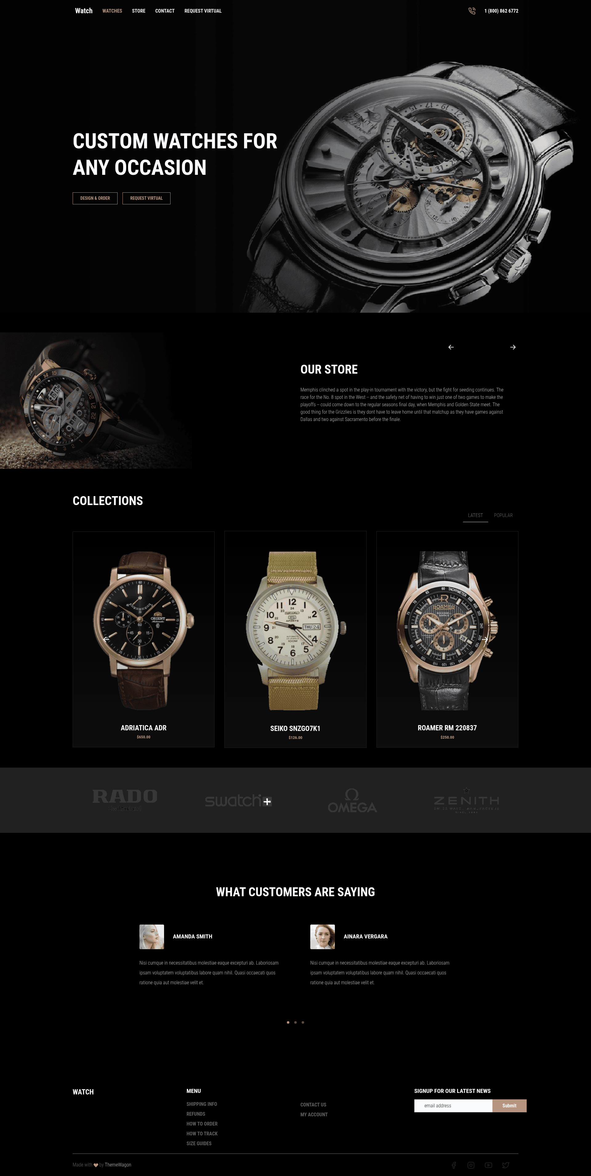 screenshot of Watch – Free Bootstrap 5 HTML5 Business Template on template0.com