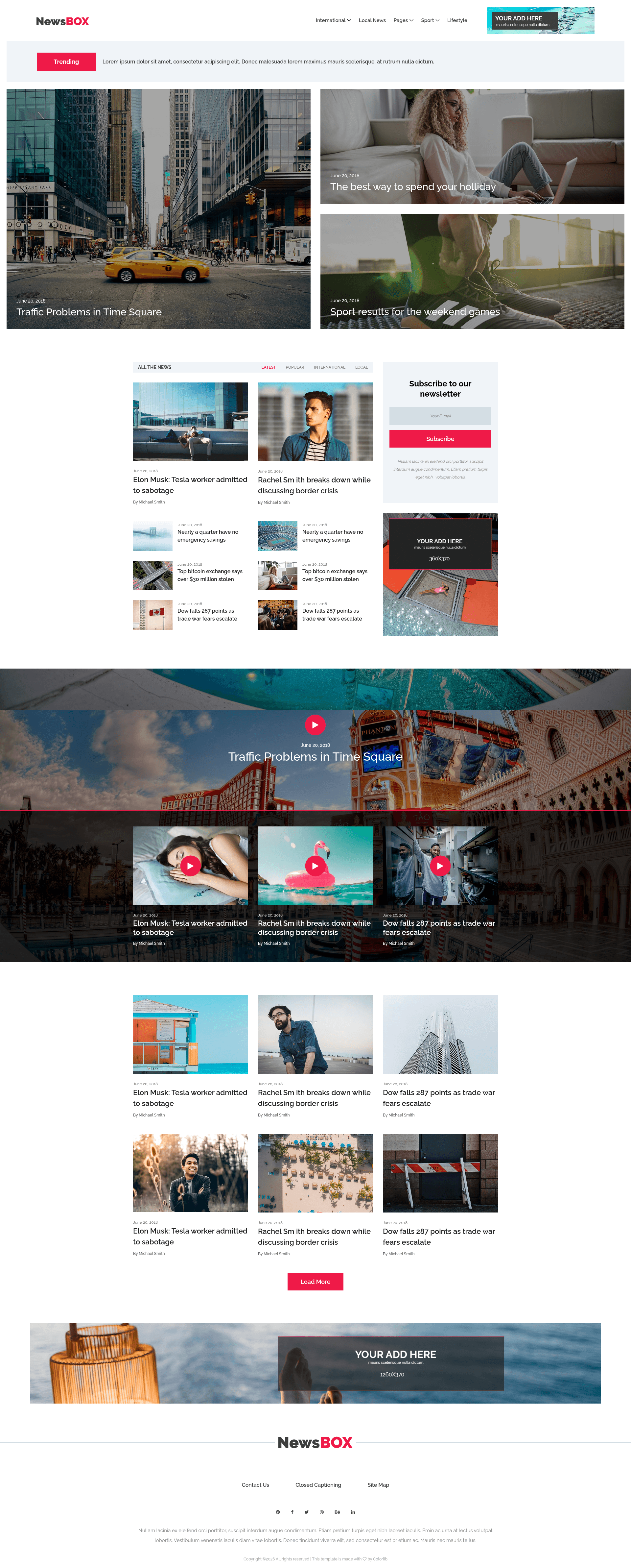 screenshot of Newsbox on template0.com