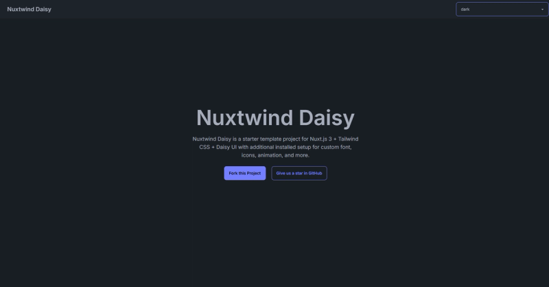 Image for Nuxtwind Daisy(boilerplate nuxt template) on template0.com