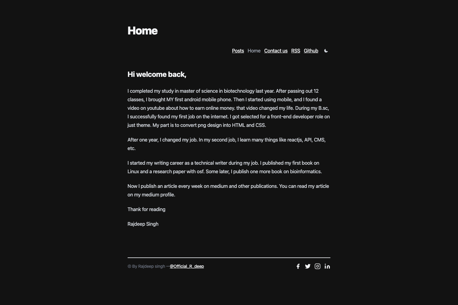 Nextra Blog Theme preview