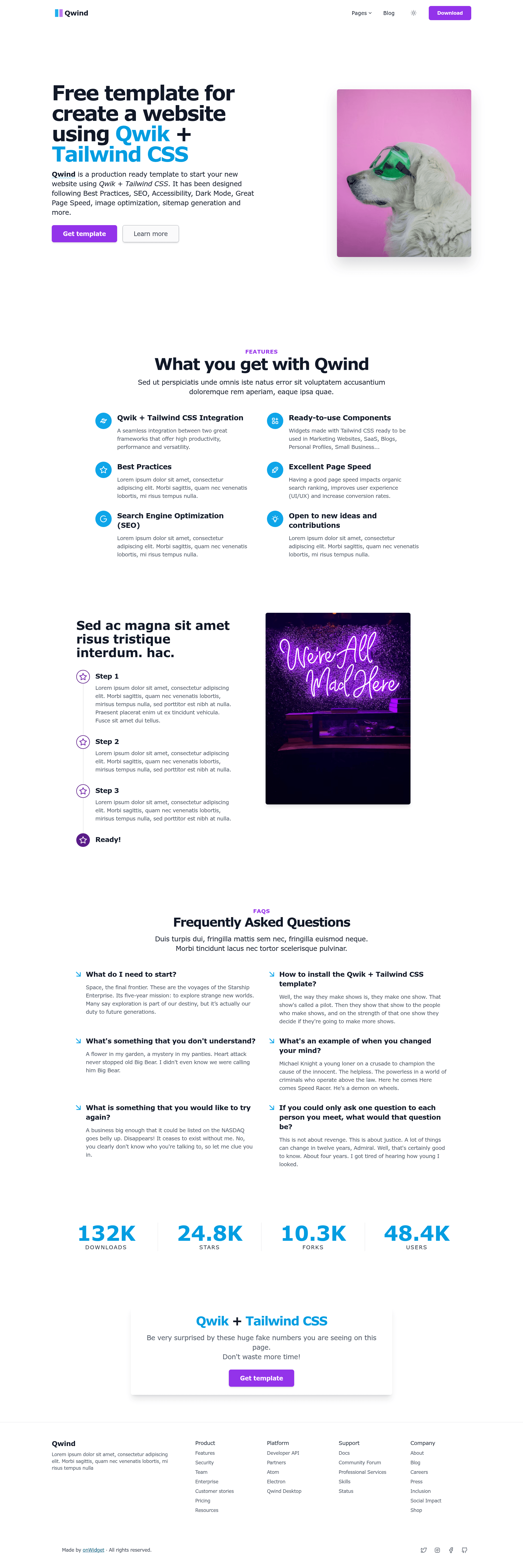 screenshot of Qwind on template0.com