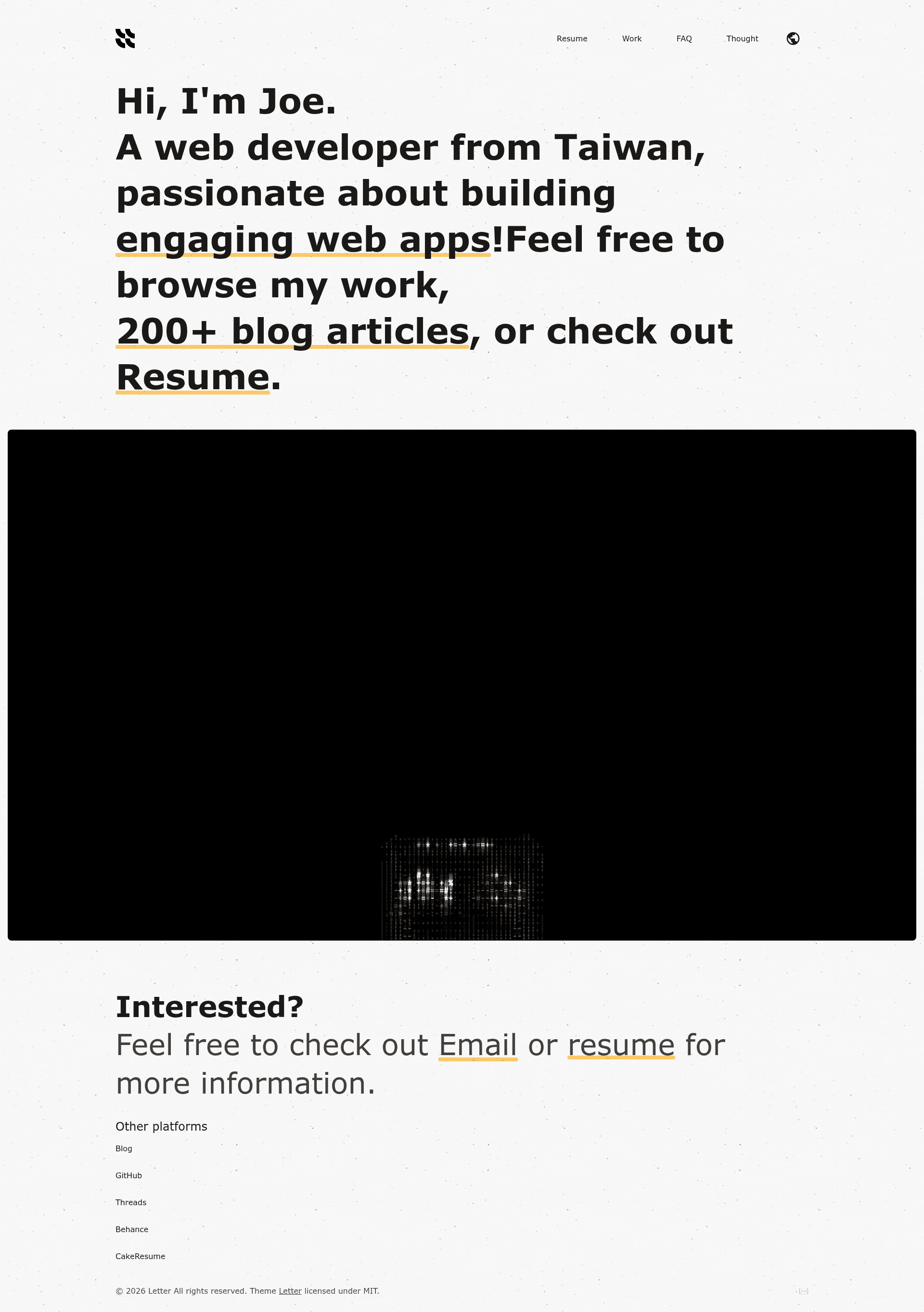 screenshot of Letter Portfolio on template0.com