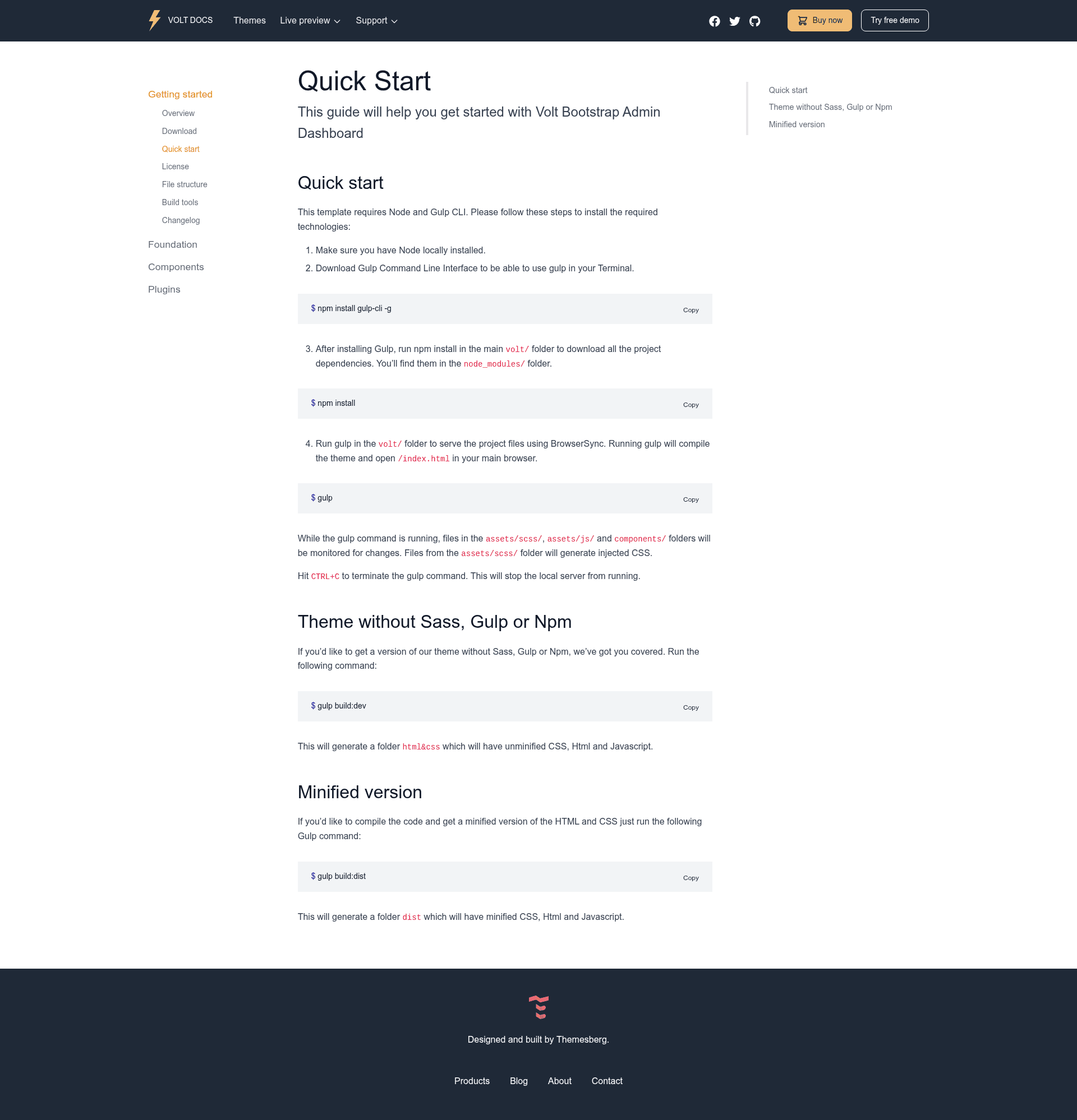 screenshot of Volt Bootstrap 5 Dashboard on template0.com