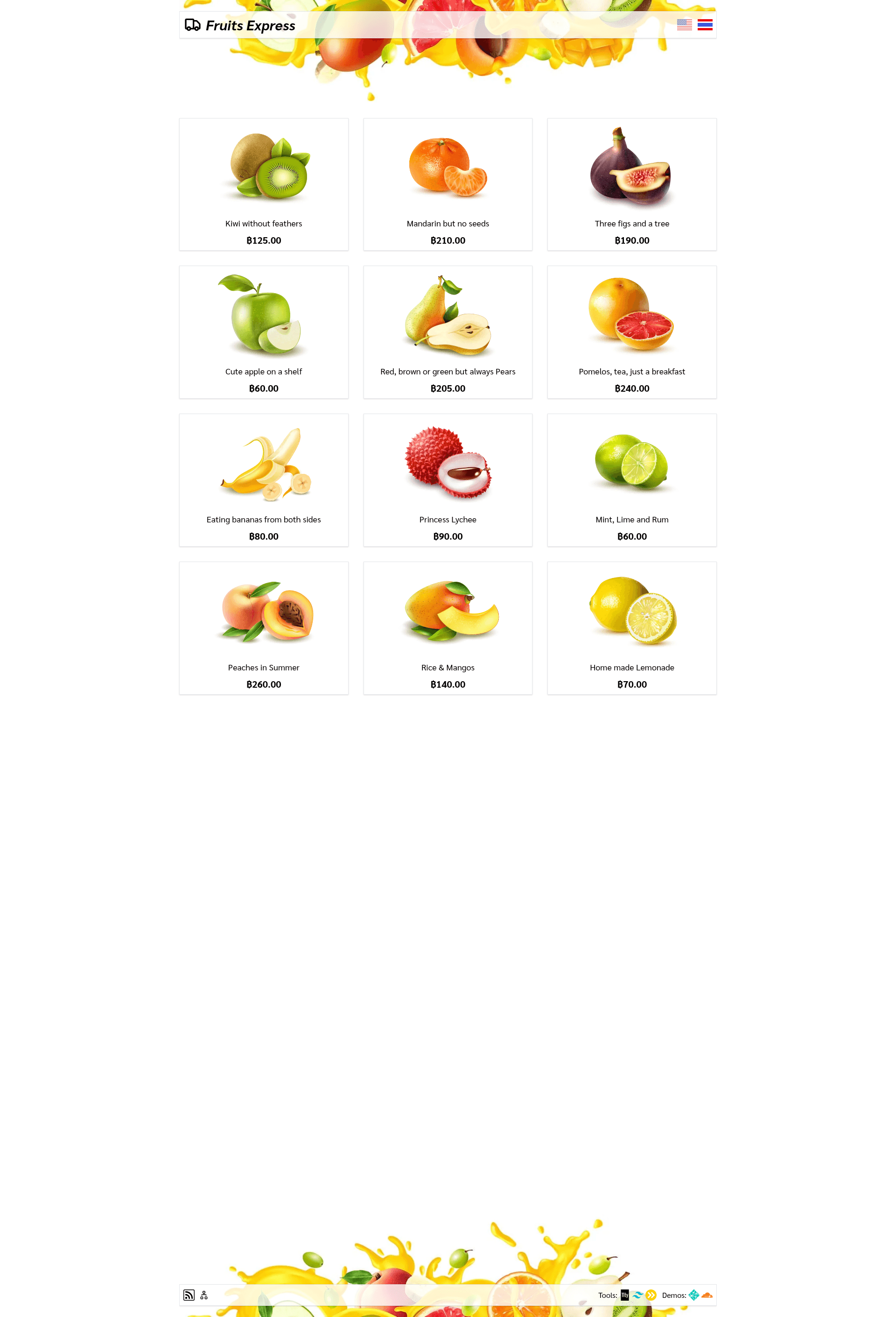 screenshot of fruits-express on template0.com