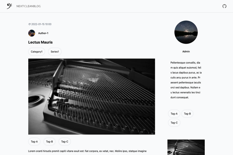 Image for Next Clean Blog on template0.com