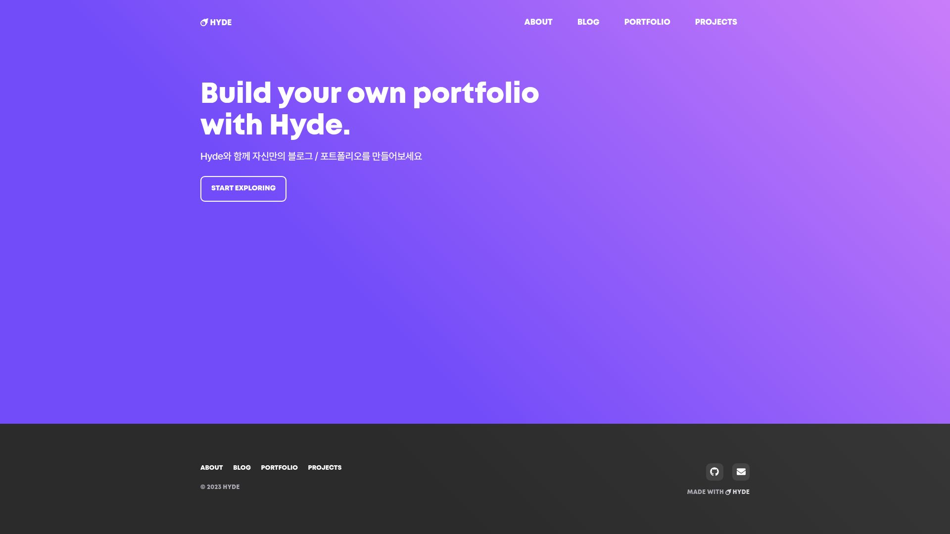 screenshot of Hyde on template0.com