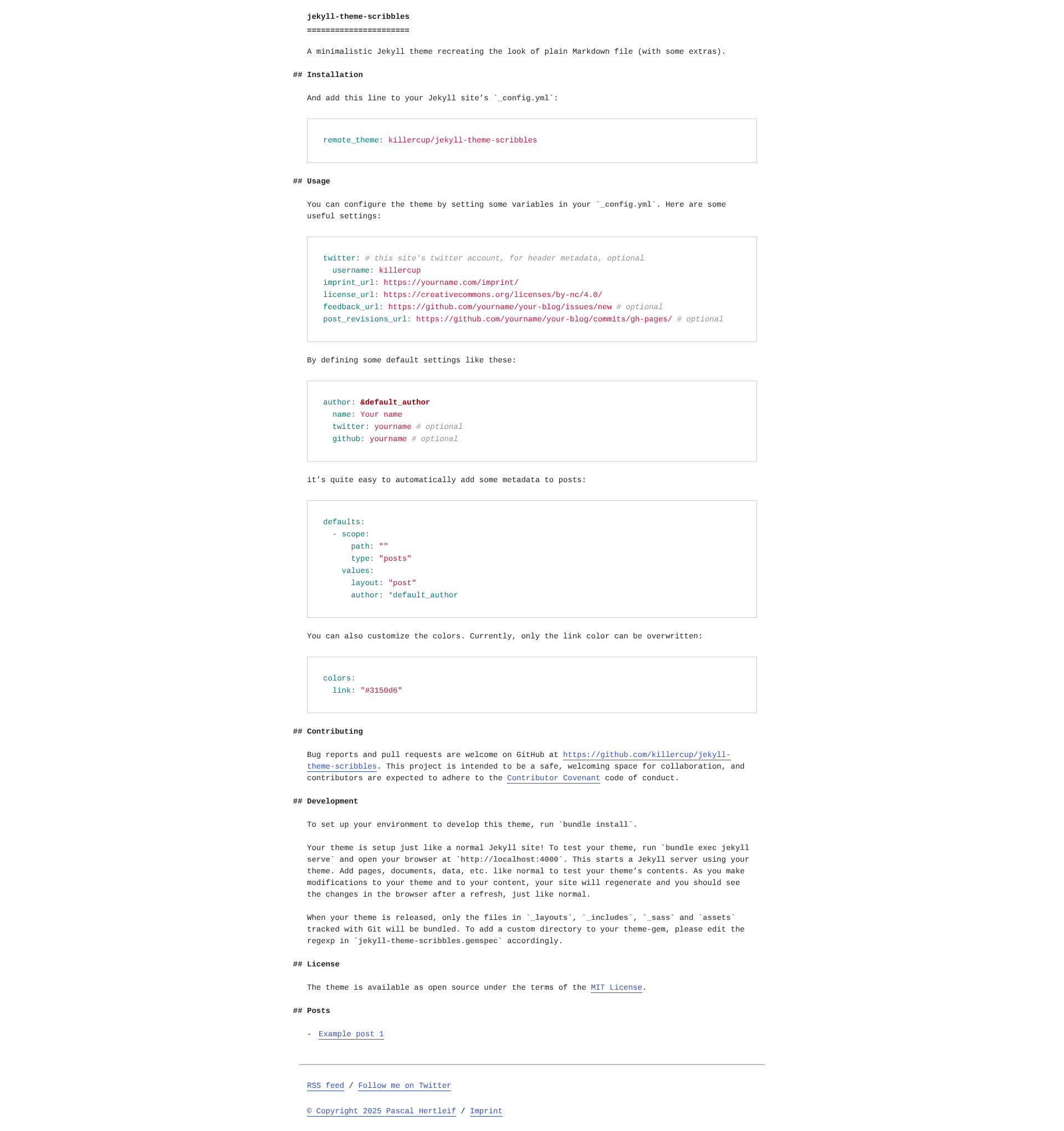 screenshot of jekyll-theme-scribbles on template0.com