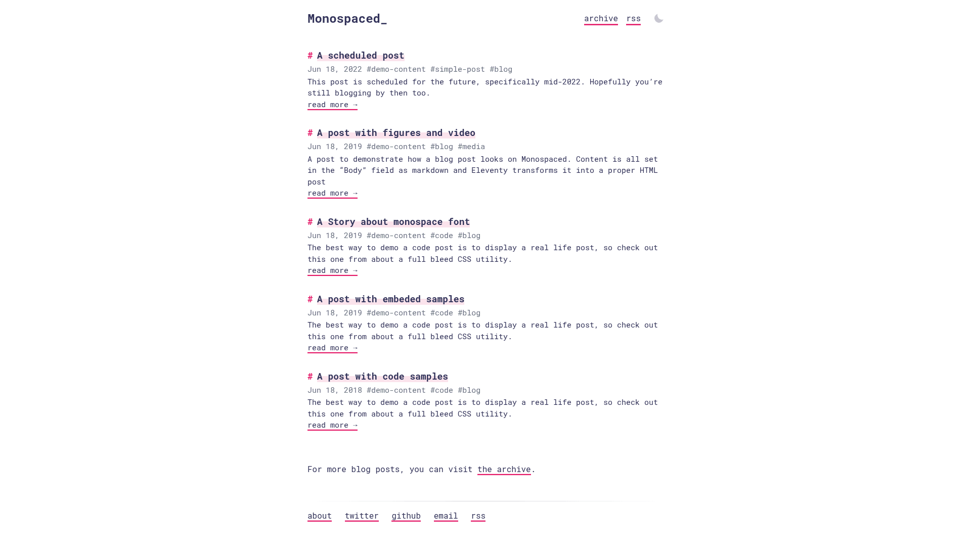 screenshot of Monospaced on template0.com