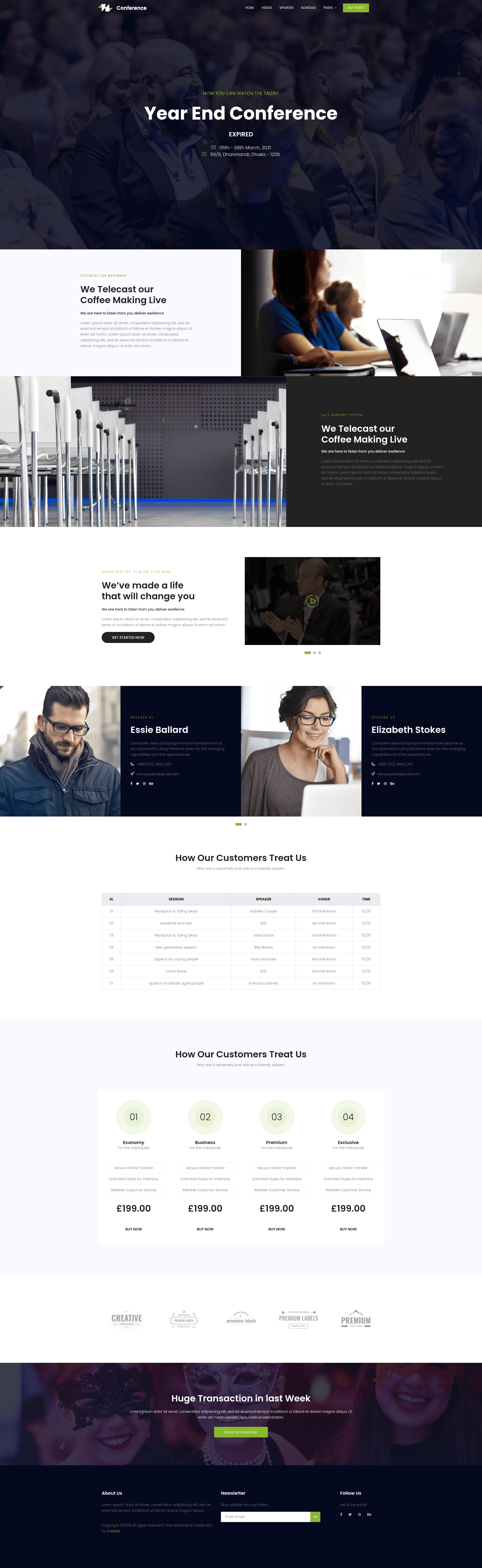 screenshot of Conference – Free HTML5 Event Website Template with Countdown Timer on template0.com