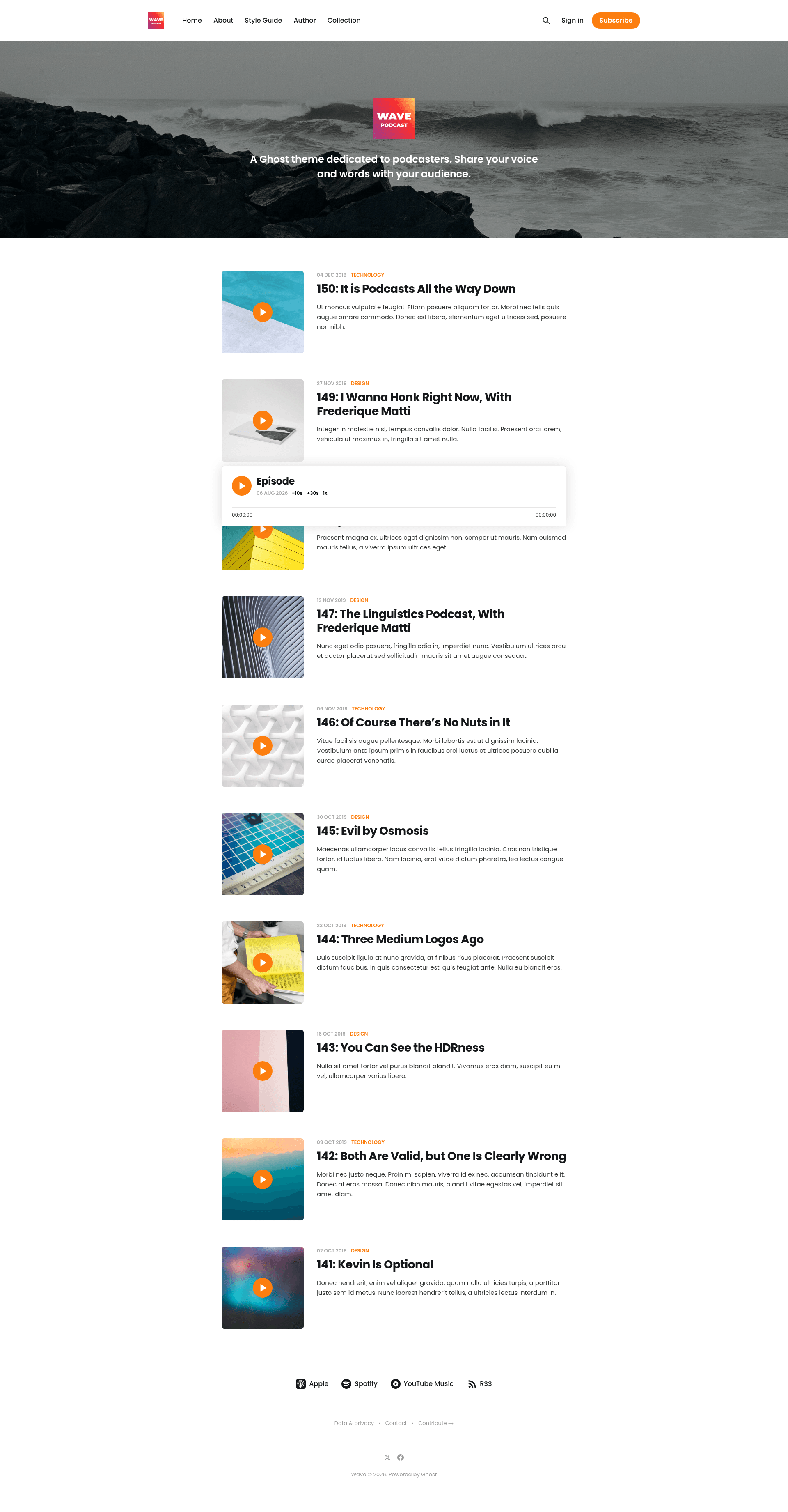 screenshot of Wave on template0.com