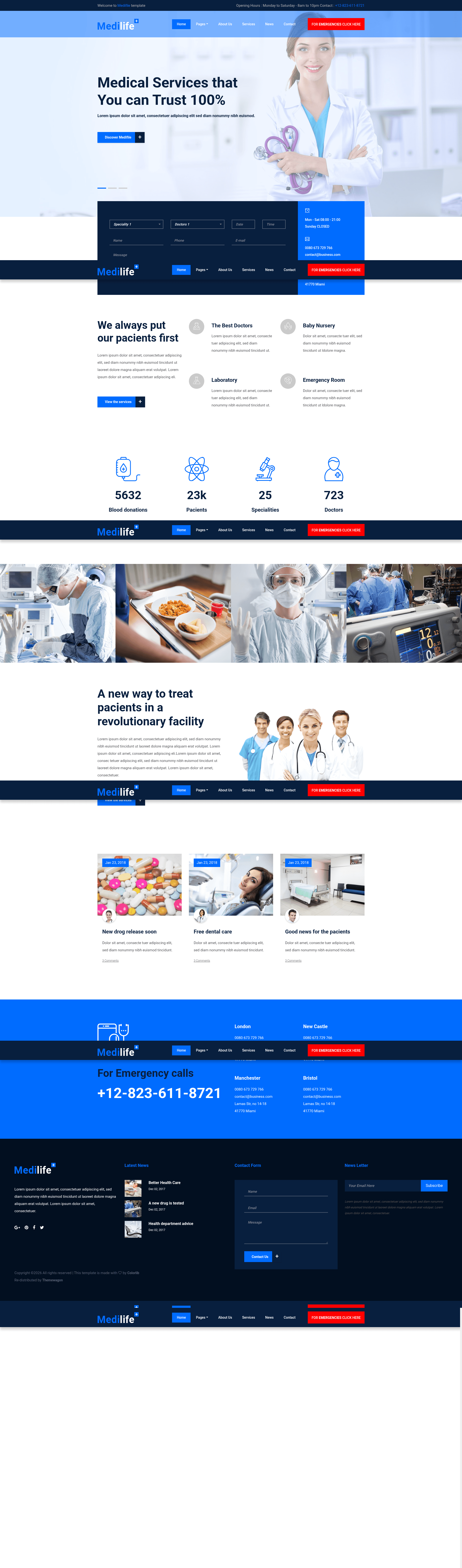 screenshot of Medilife on template0.com