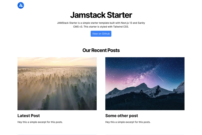 Image for JAMStack Starter on template0.com