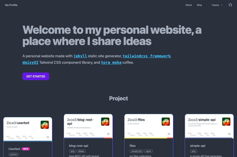 Image for Jekyll and Tailwind + Daisy UI on template0.com Image for Jekyll and Tailwind + Daisy UI on template0.com