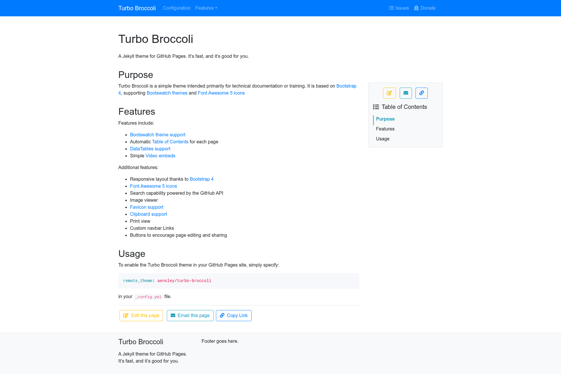 screenshot of Turbo Broccoli on template0.com
