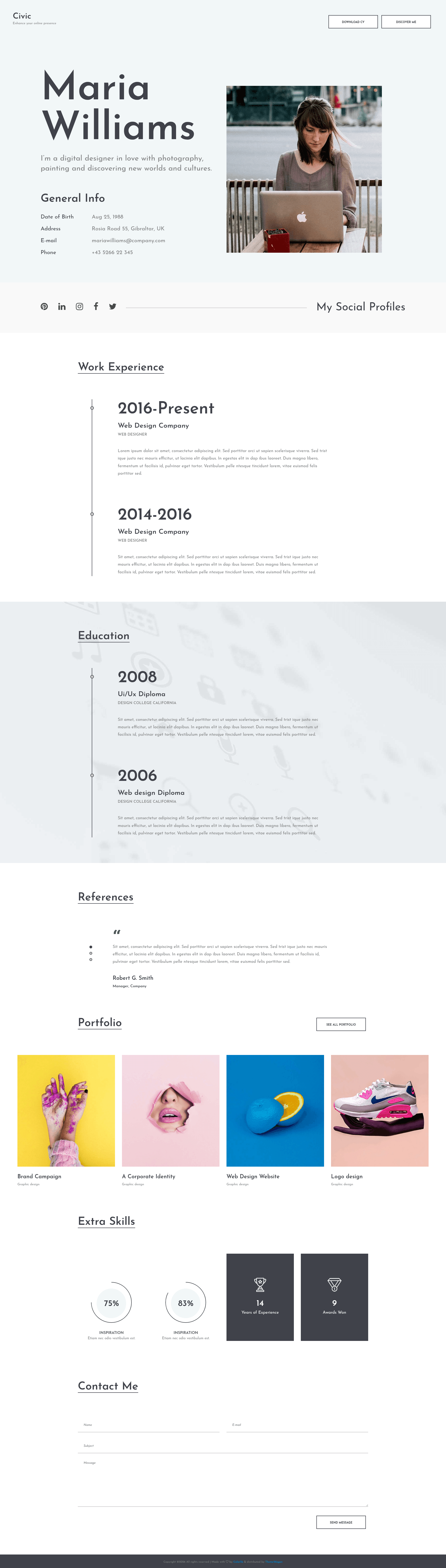 screenshot of Civic on template0.com