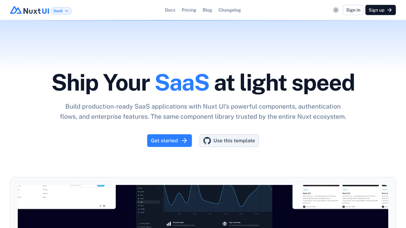 Image for Nuxt SaaS Template on template0.com Image for Nuxt SaaS Template on template0.com
