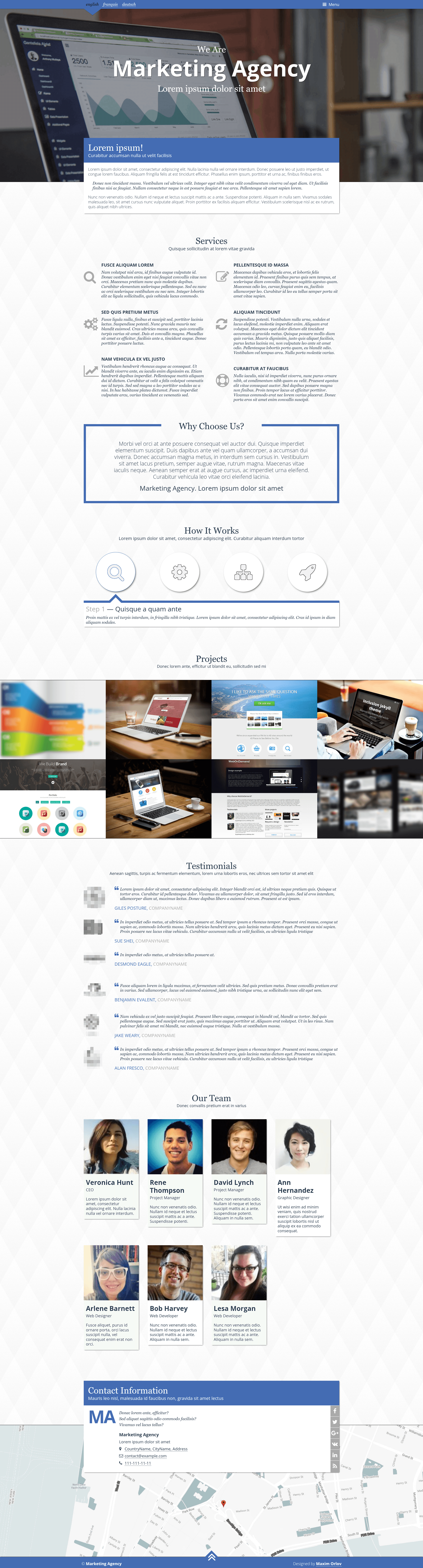 screenshot of Marketing Agency One Page Template on template0.com