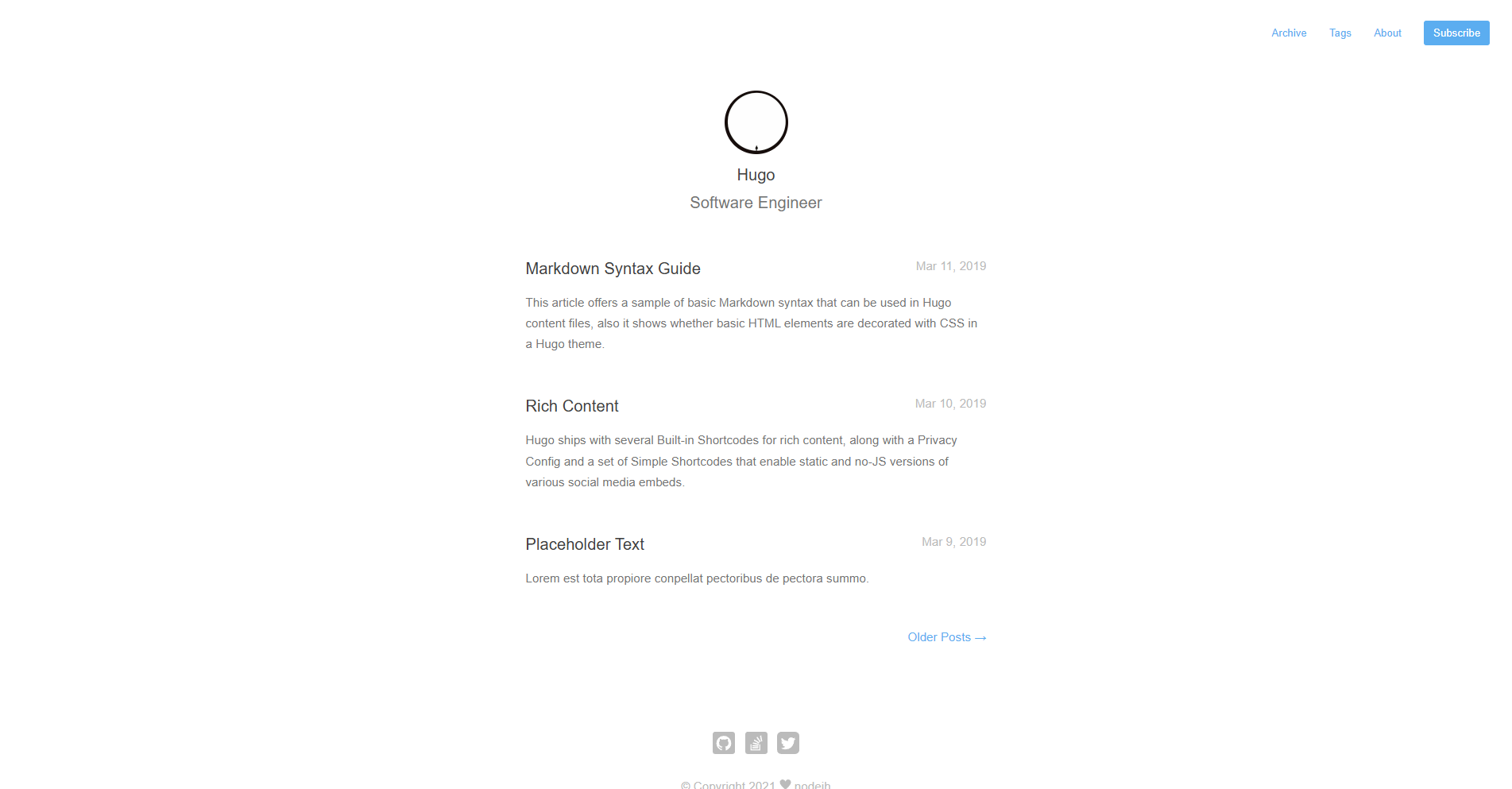 Hugo Theme Mini preview