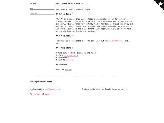 Image for Jekyll theme HackCSS on template0.com