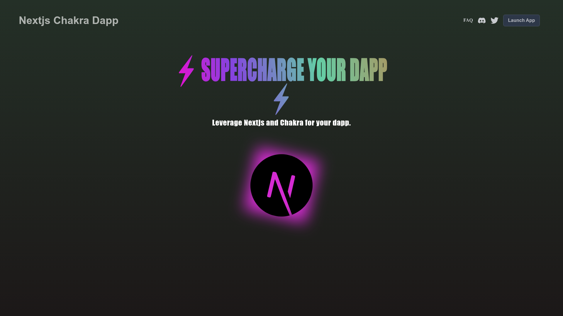 screenshot of Nextjs Chakra Dapp on template0.com