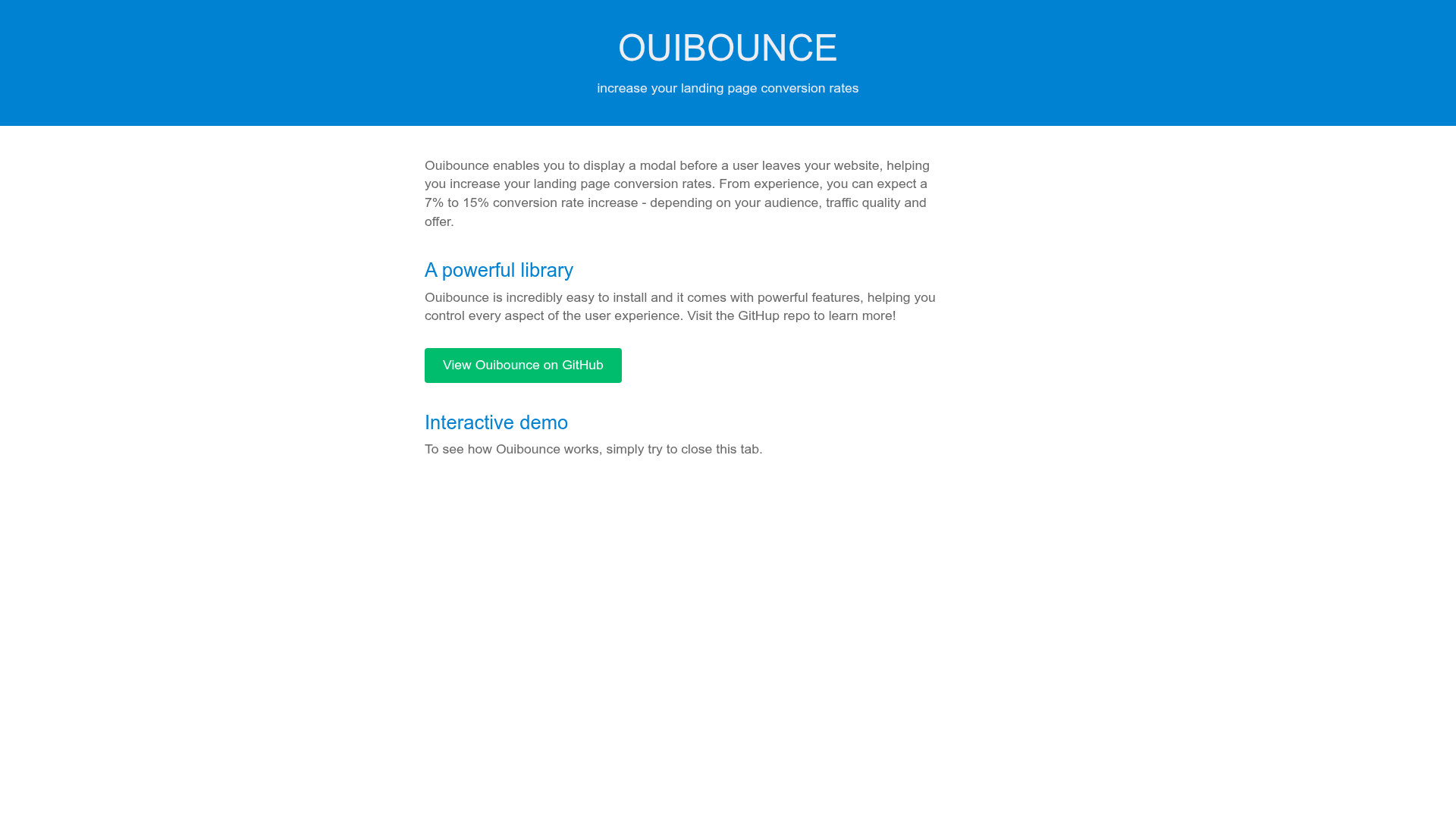 screenshot of Ouibounce on template0.com