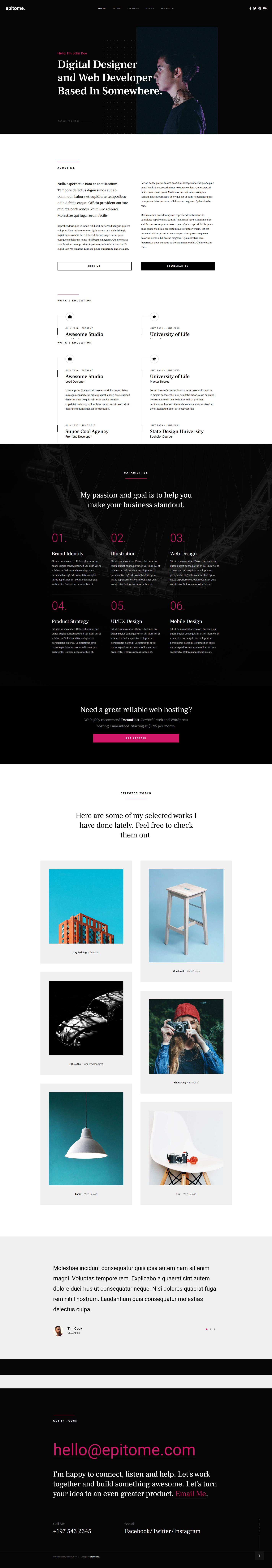 Image for Epitome(portfolio html template) on template0.com