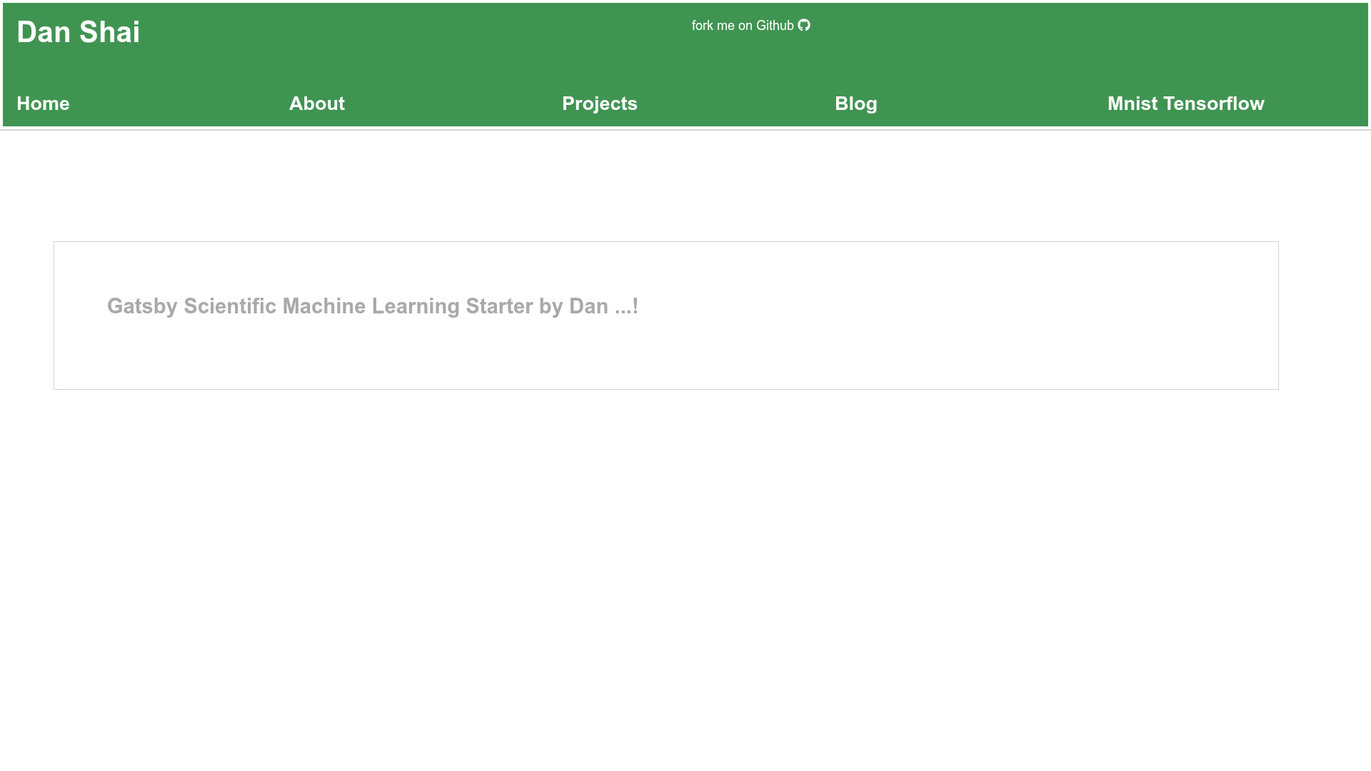 screenshot of Gatsby Machine Learning Starter on template0.com