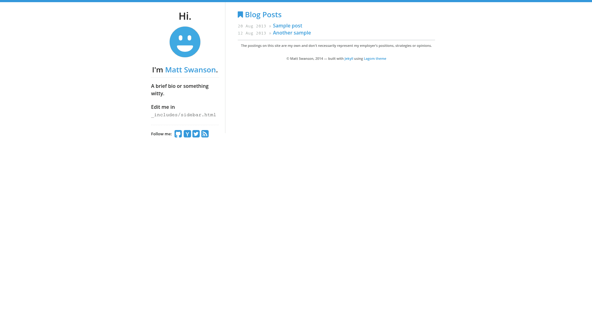 screenshot of Lagom on template0.com