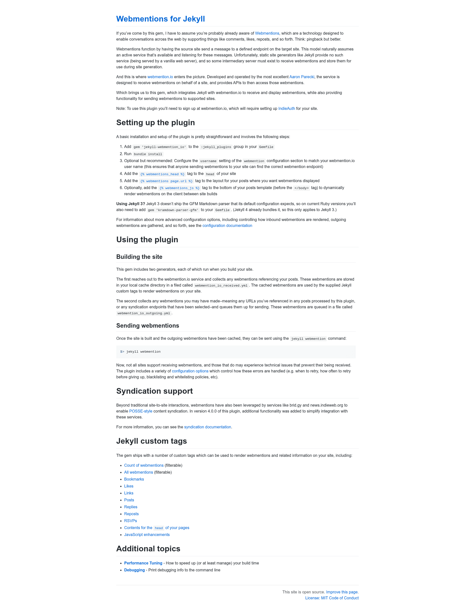 screenshot of Jekyll Webmention_io on template0.com