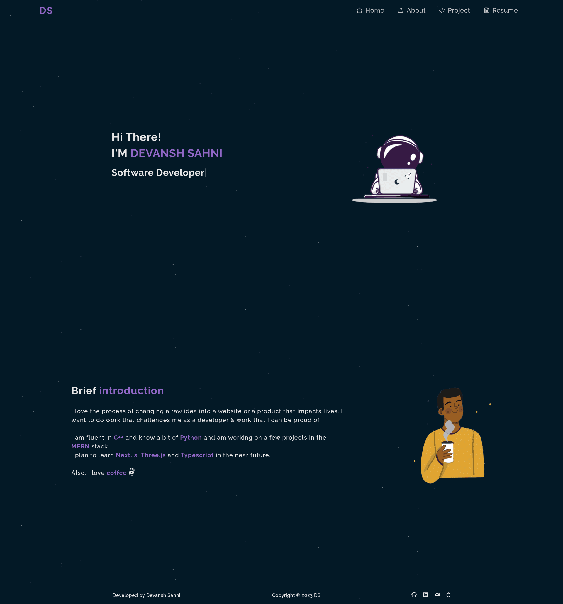 screenshot of Personal Portfolio on template0.com