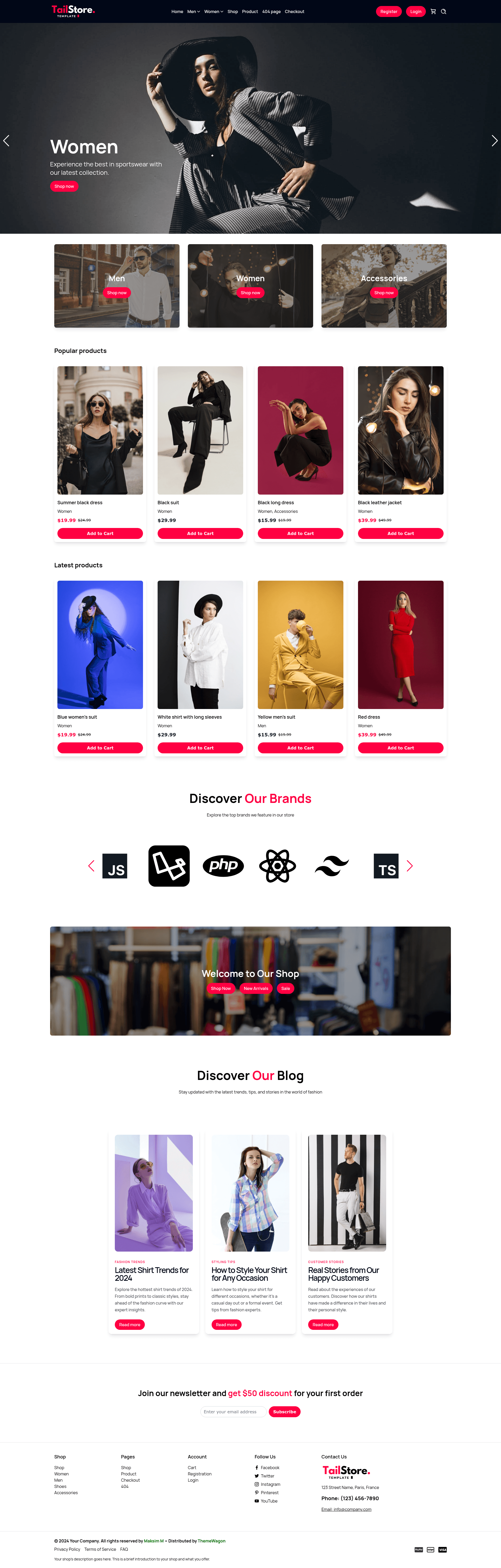 screenshot of TailStore on template0.com