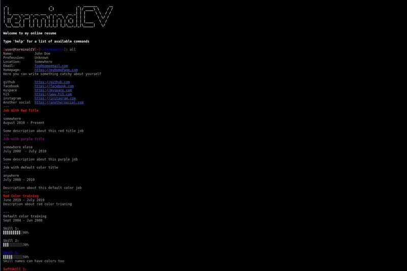 Image for terminalCV on template0.com
