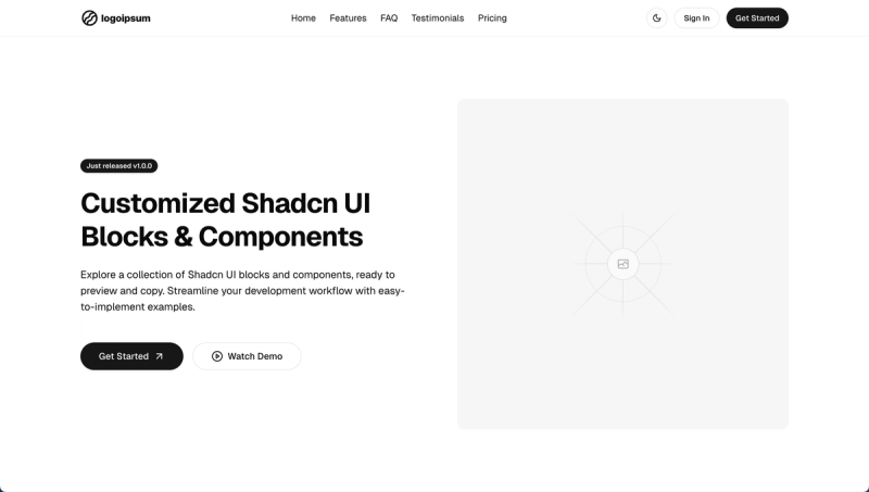 Image for Beautiful Shadcn Landing (nextjs product template) on template0.com