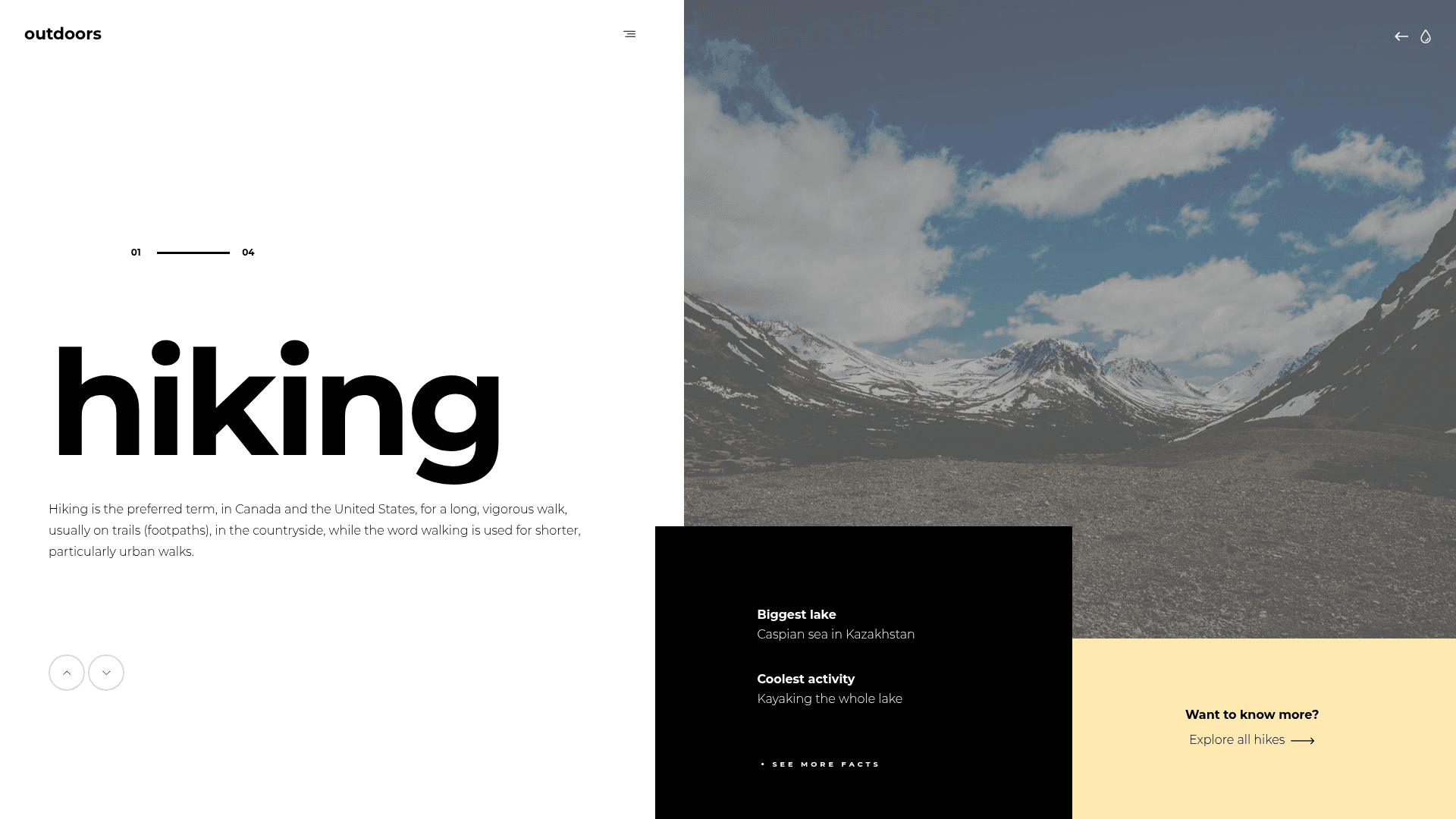 screenshot of Outdoors on template0.com
