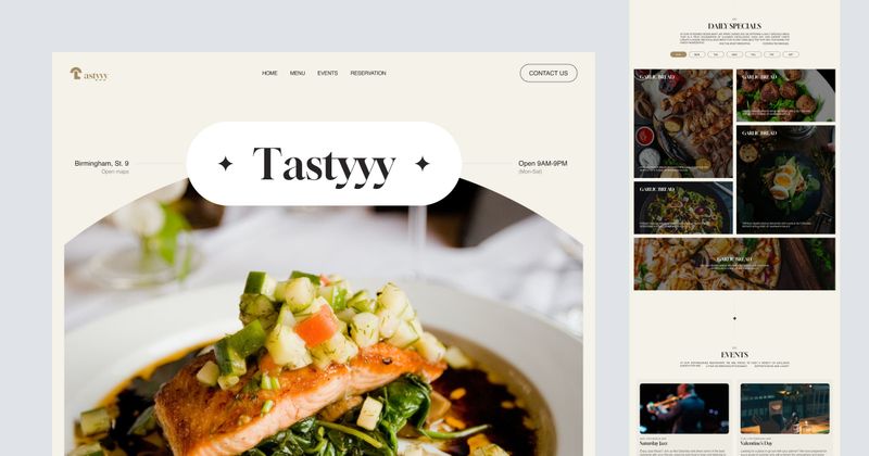 Image for Tastyyy - Restaurant Website on template0.com Image for Tastyyy - Restaurant Website on template0.com