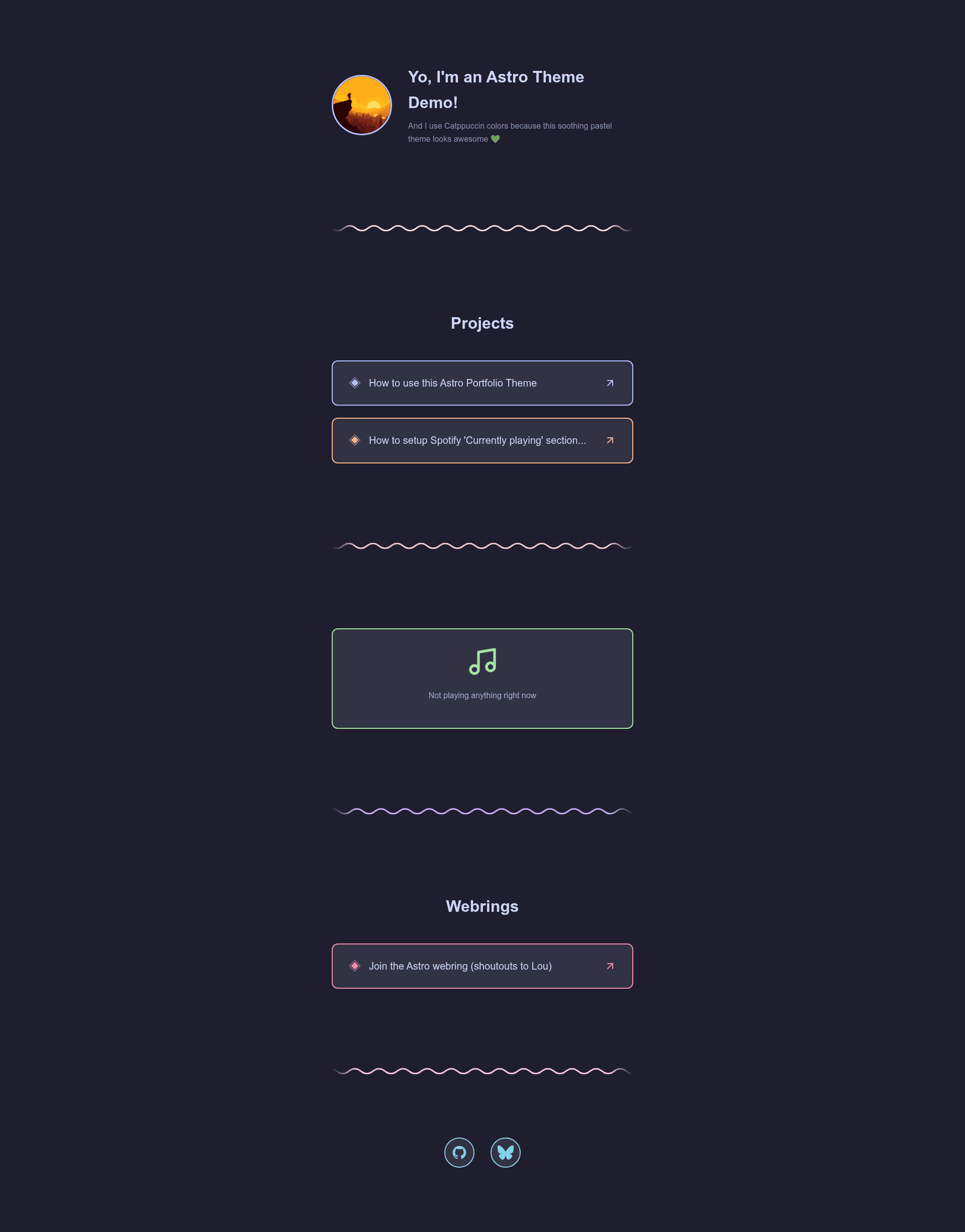 screenshot of Astro Portfolio Template on template0.com