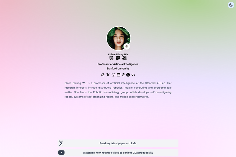 Image for Link-in-Bio Theme on template0.com Image for Link-in-Bio Theme on template0.com