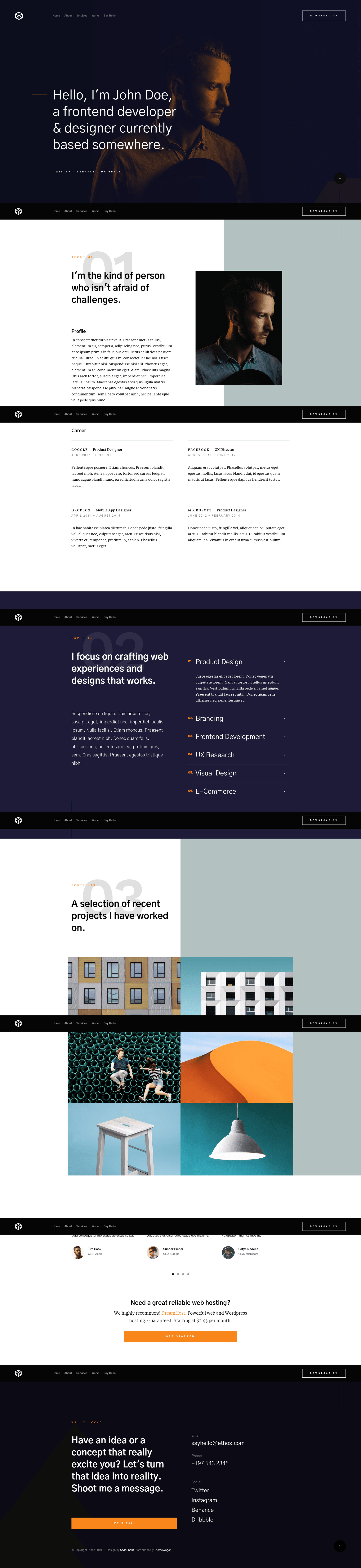 screenshot of Ethos on template0.com