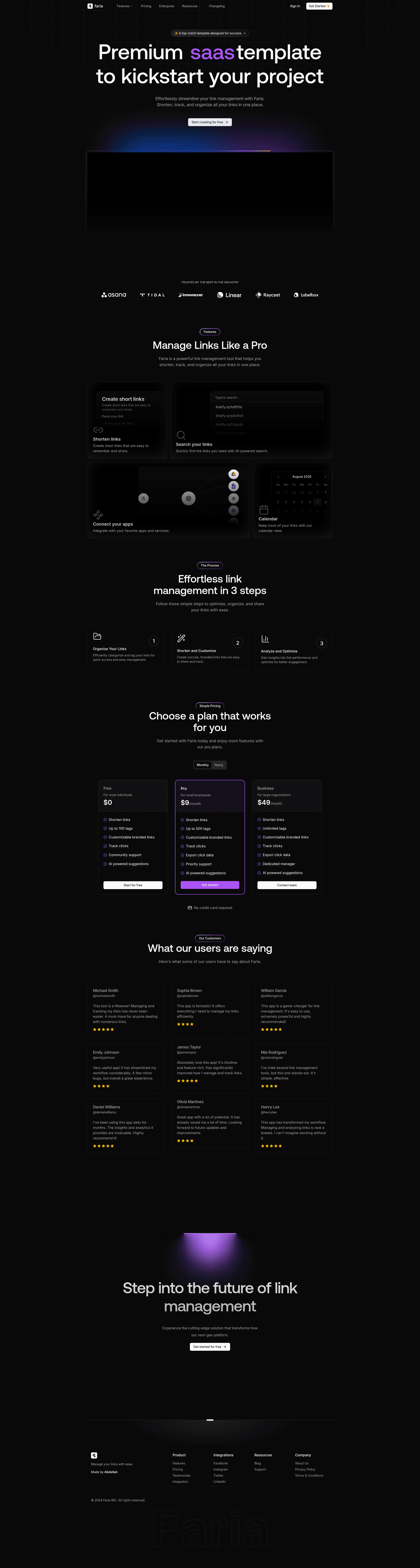 screenshot of Faria on template0.com