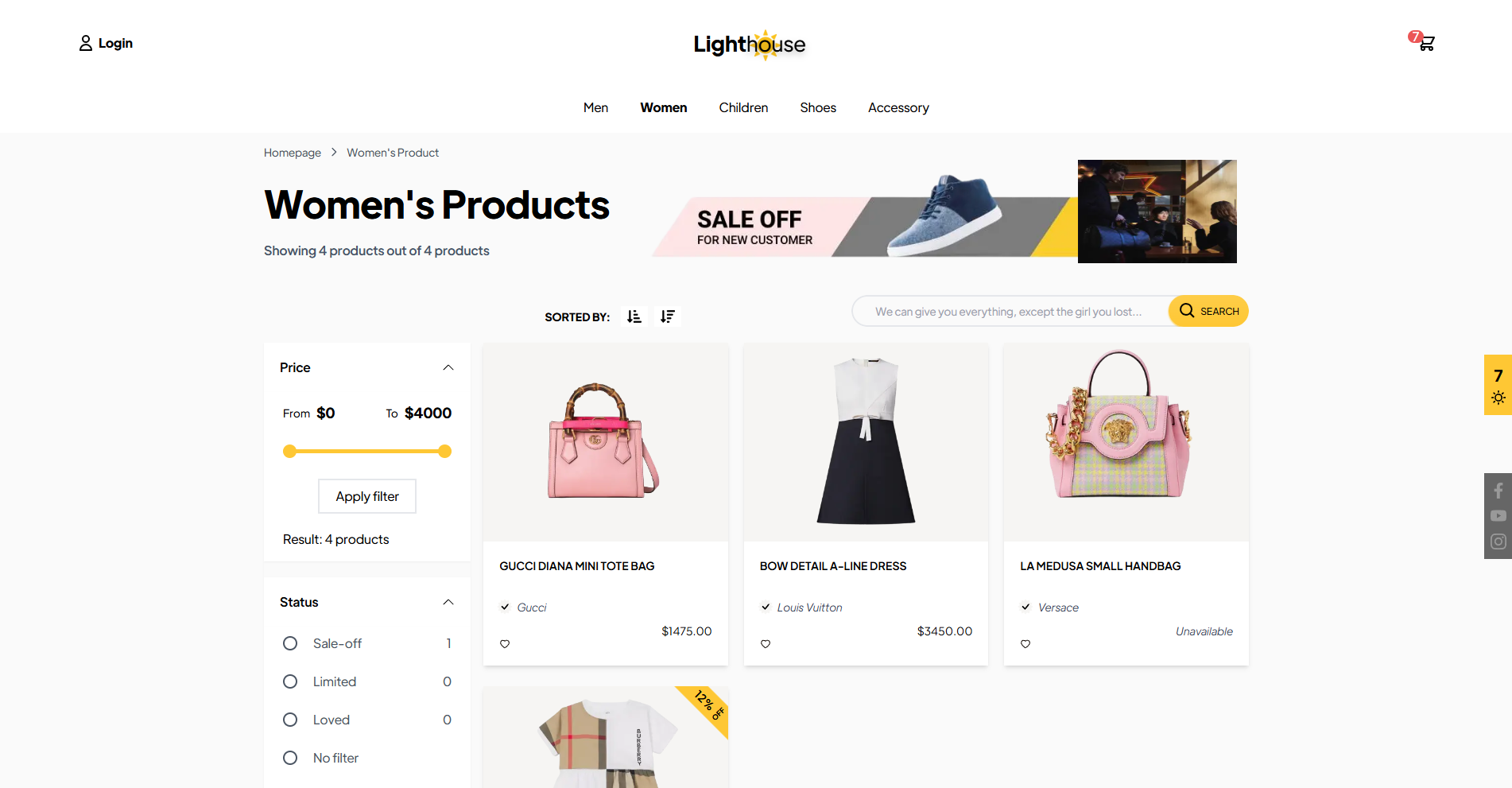 Image for Lighthouse Shop(ecommerce nextjs template) on template0.com