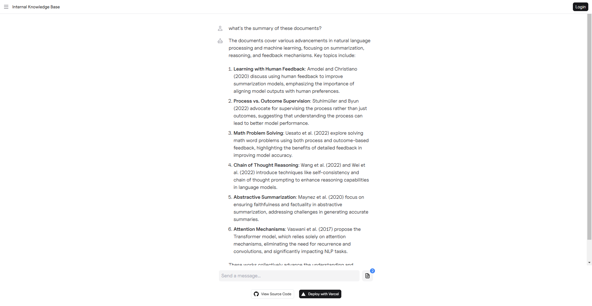 Vercel Knowledge Base preview