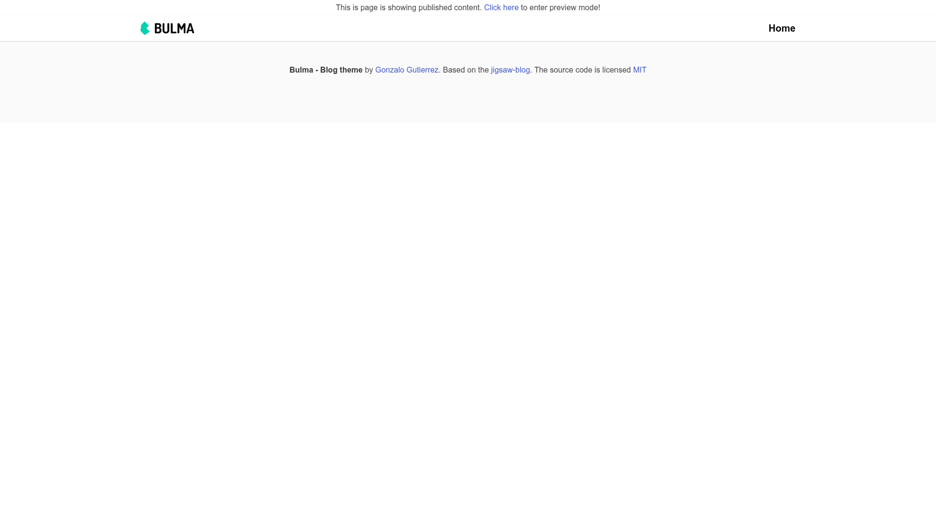 screenshot of Nuxt 3 + DatoCMS + Bulma demo on template0.com